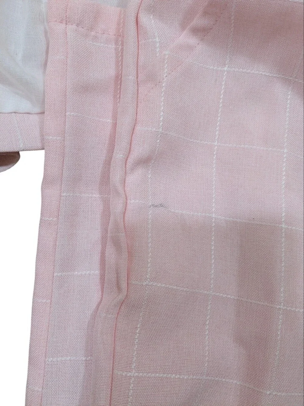Light Pink Windowpane Two-Piece Set - Jacket & Elastic Waist Pants